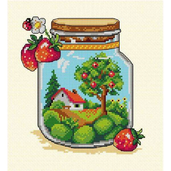 Complete counted cross-stitch kit "Summer Jar" 7776