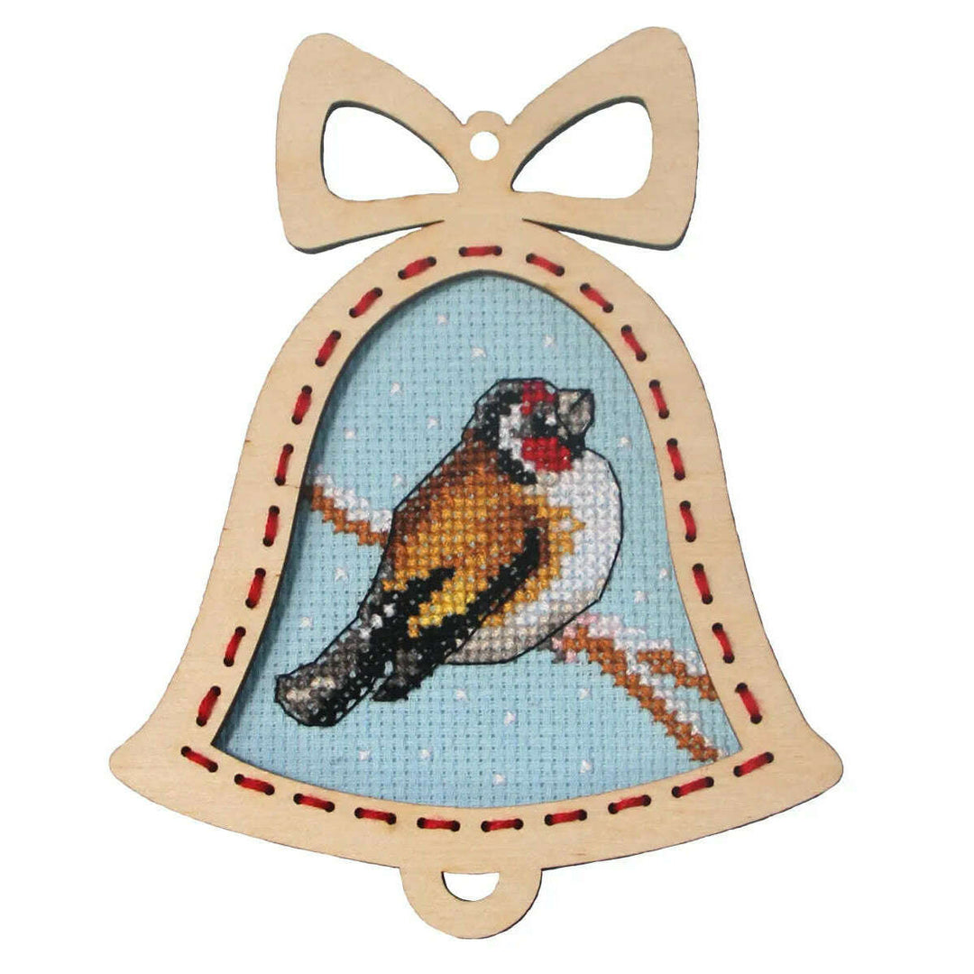 Complete counted cross stitch kit with plywood frame Bell - Goldfinch 6648