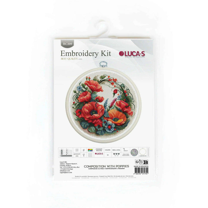 Composition With Poppies BC209l Counted Cross-Stitch Kit