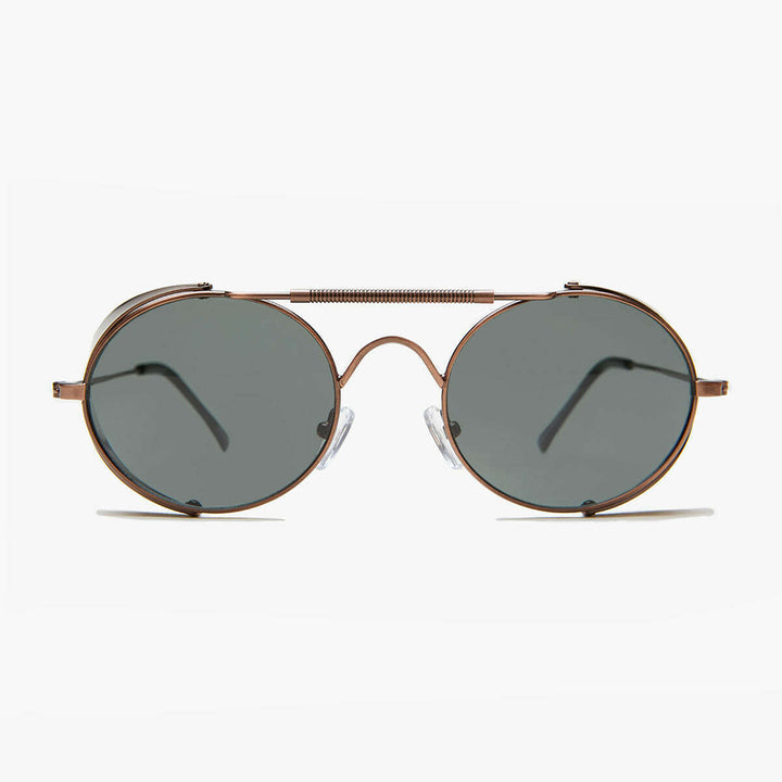 Copper Steampunk Sunglass with Folding Side Shields - Bram 5