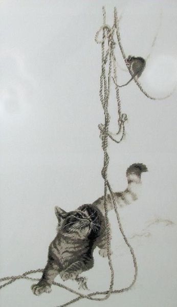 Playing with the mouse Counted cross stitch kit 1033A