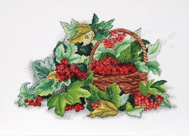 Basket with viburnum Counted cross stitch kit 1237A