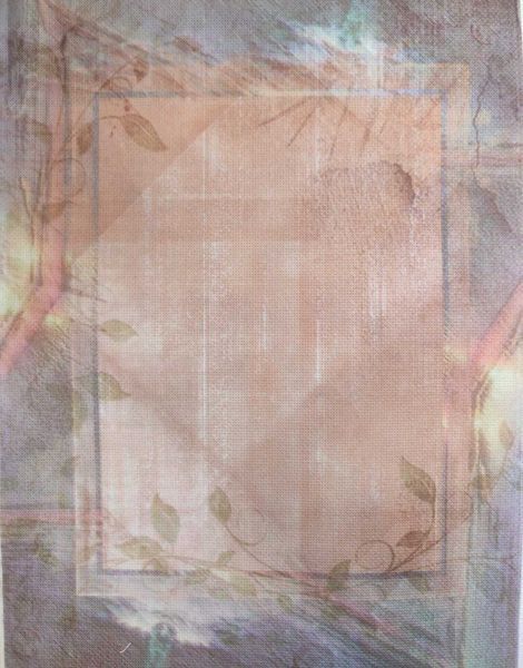 Antique Glow Designer Printed AIDA Fabric. Canvas for embroidery with an applied background  KF-1204A