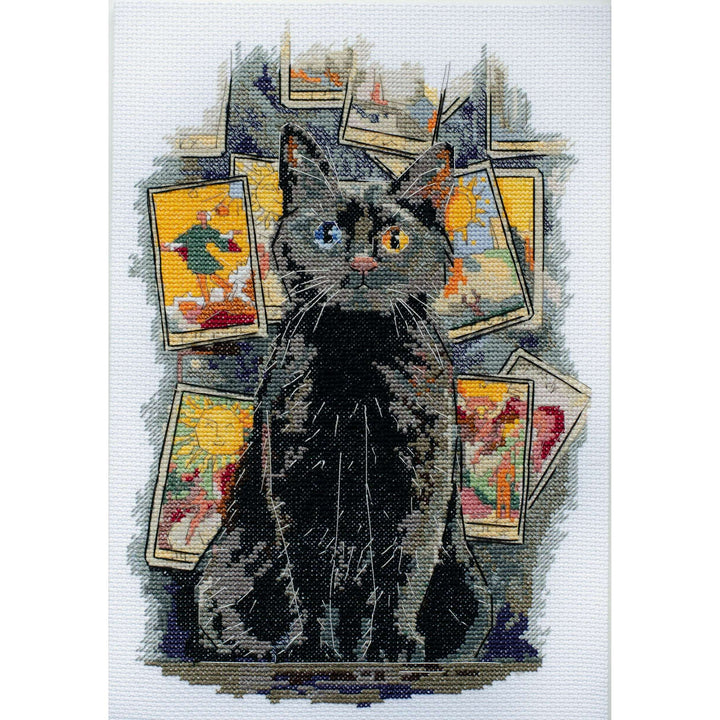 Counted Cross stitch kit - Premonition. Black Cat