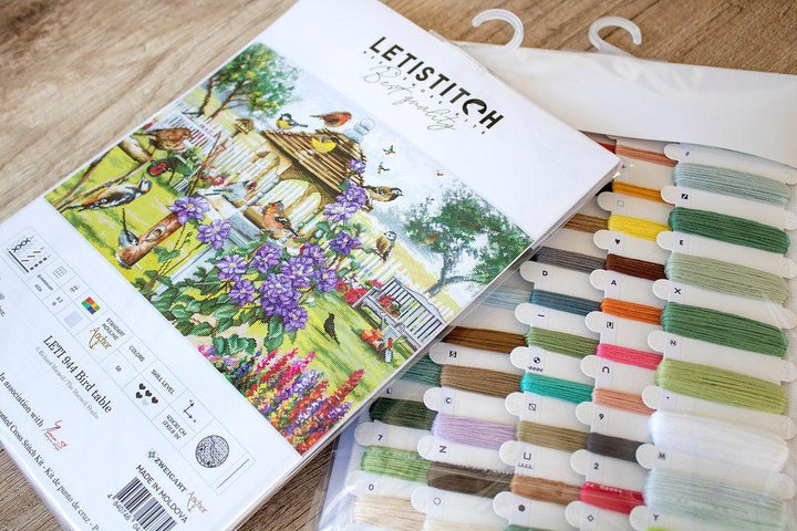 Counted Cross Stitch Kit Bird table  Leti944