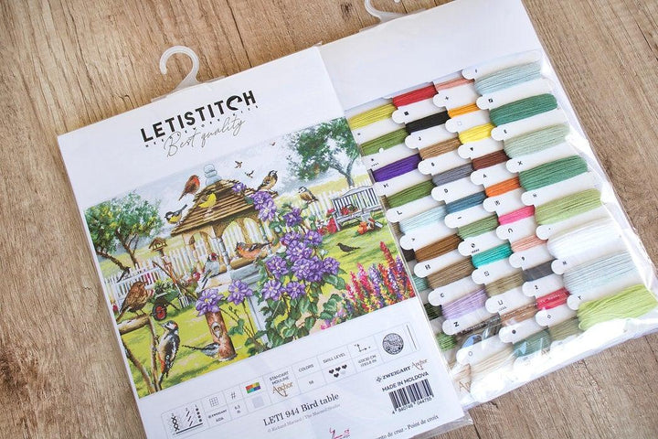 Counted Cross Stitch Kit Bird table  Leti944