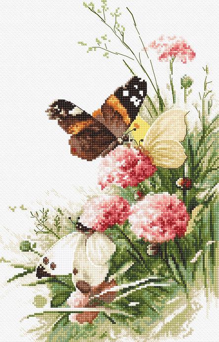 Counted Cross Stitch Kit Butterflies in the field Leti938
