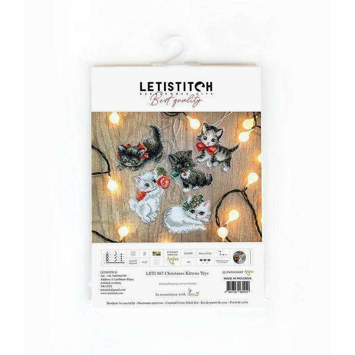 Counted Cross Stitch Kit Christmas Kittens Toys Leti987