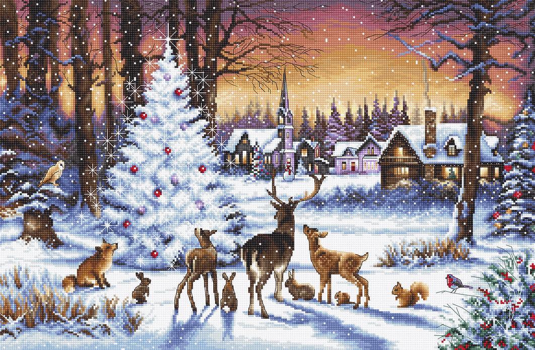 Counted Cross Stitch Kit Christmas Wood Leti947