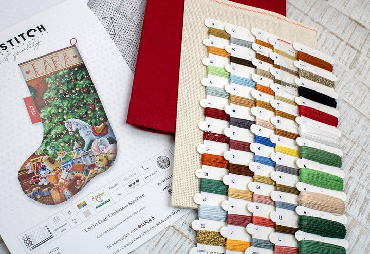 Counted Cross Stitch Kit Cozy Christmas Stocking L8010
