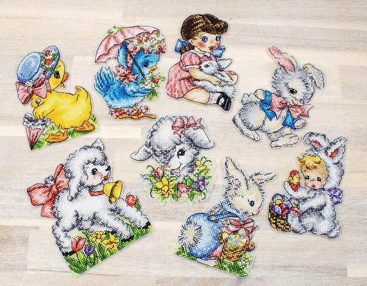Counted Cross Stitch Kit Easter Ornaments kit of 8 pcs L8032