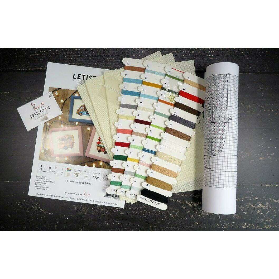 Counted Cross Stitch Kit Happy Holidays L8001