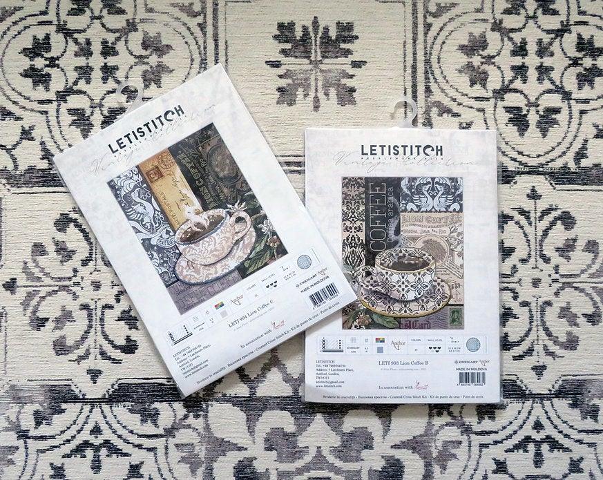 Counted Cross Stitch Kit Lion Coffee B Leti993