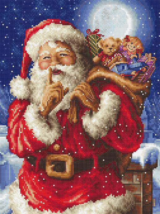 Counted Cross Stitch Kit Santa Christmas secret L8000