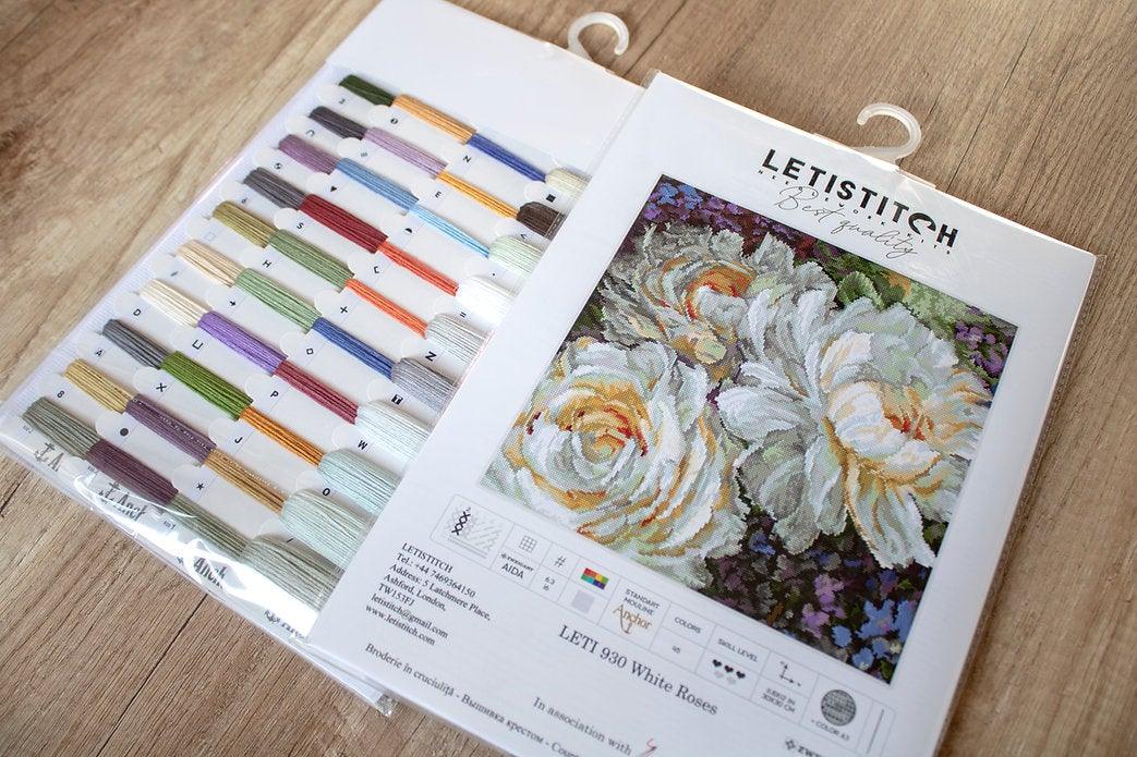 Counted Cross Stitch Kit White Roses Leti930
