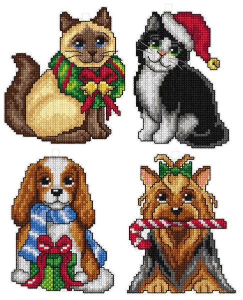 Counted cross stitch kit with plastic canvas "Christmas" set of 4 designs 7661