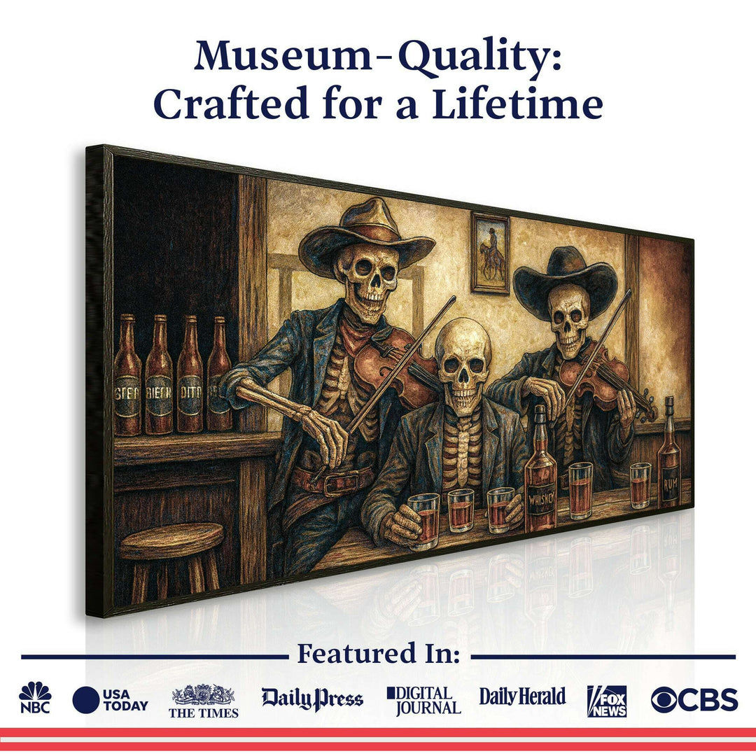 Cowboy Skeletons Western Bar Wall Art