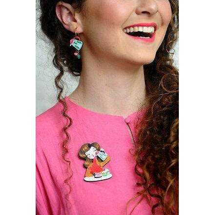 Crazy About Tea Brooch by LaliBlue - Quirks!