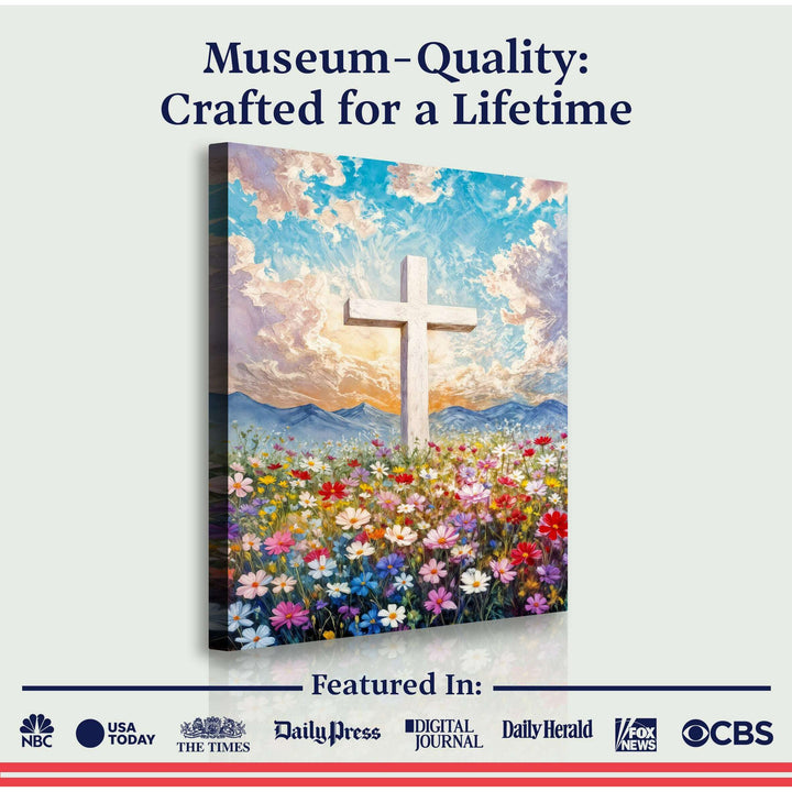 Cross Floral Field Faith Wall Art II