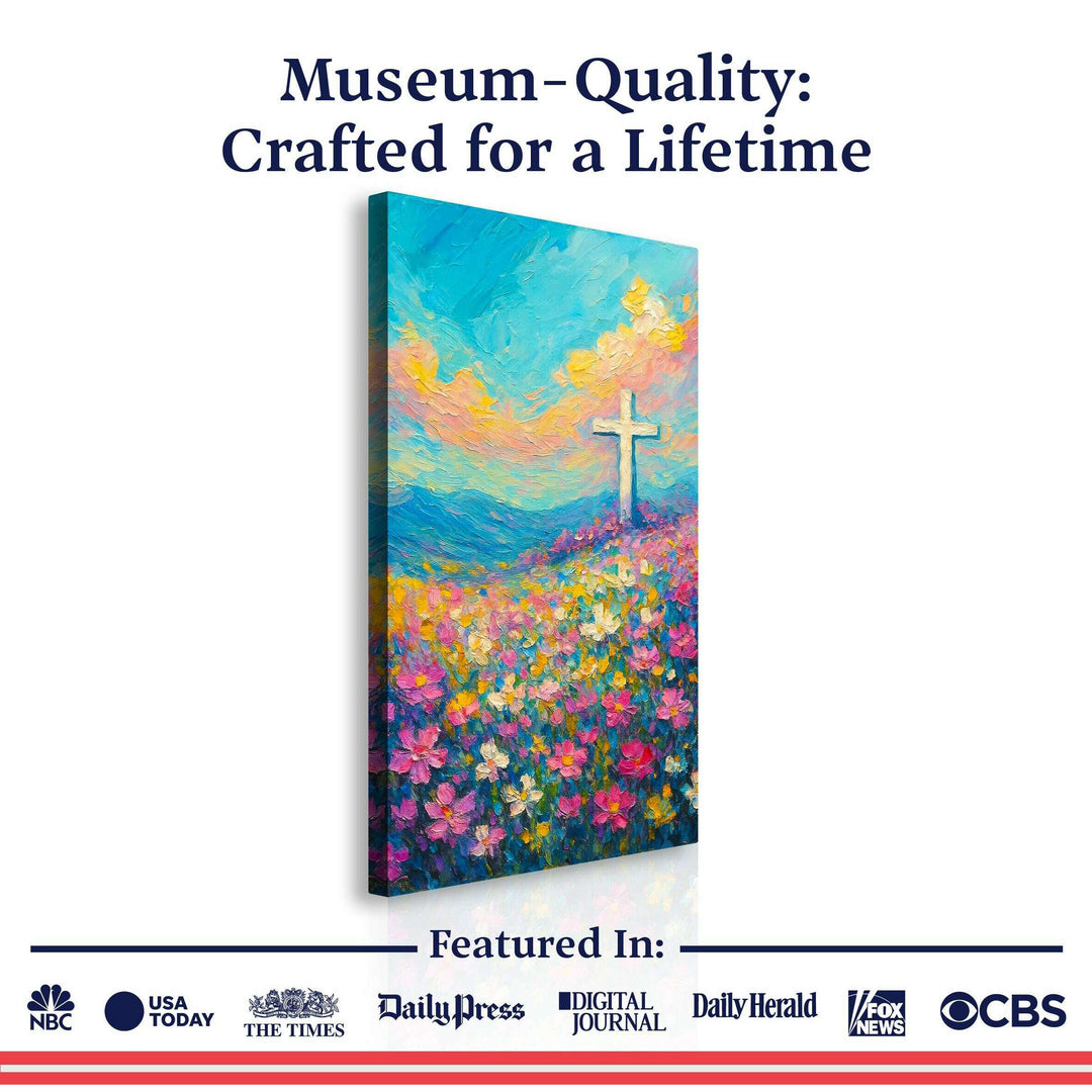 Cross Floral Field Faith Wall Art III