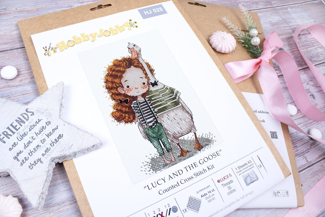 Lucy and the Goose Cross Stitch Kit by Hobby Jobby HJ028