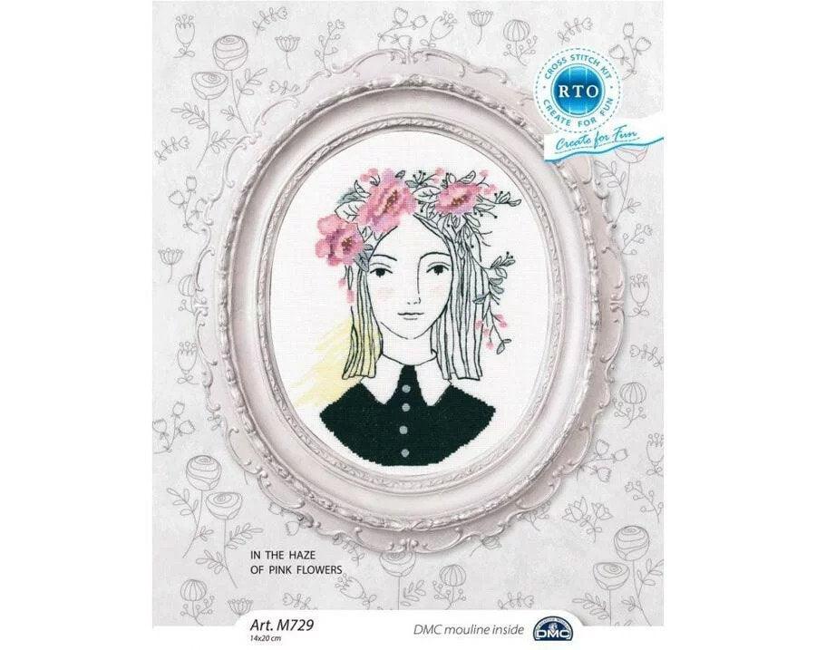 Cross-stitch Kit "In the haze of pink flowers" M729