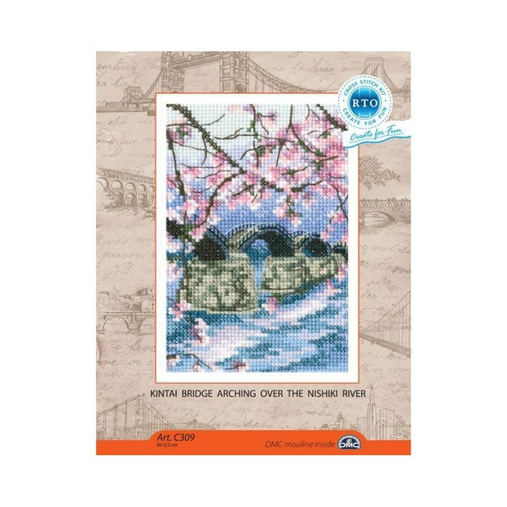Cross-stitch Kit "Kintai bridge arching over the Nishiki river" C309