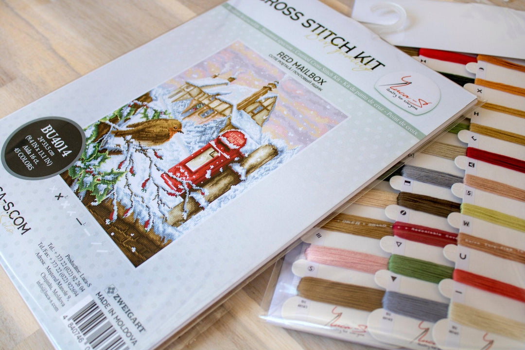 Red Mail Box Counted Cross-Stitch Kit by Luca-S BU4014l