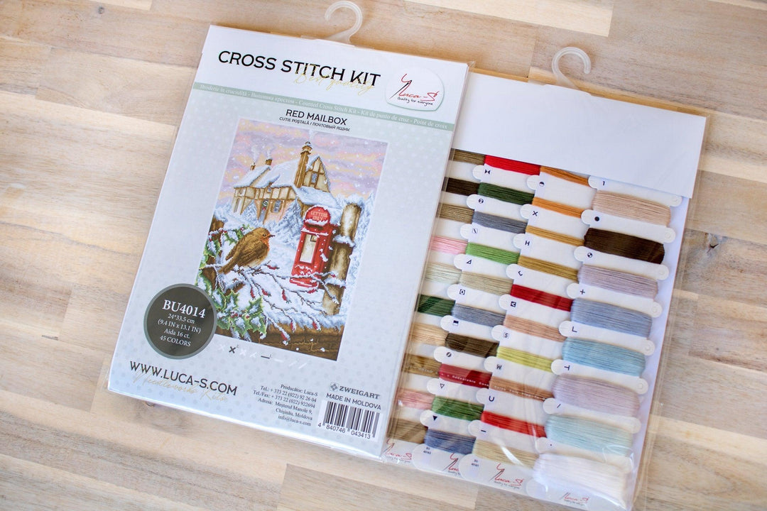 Red Mail Box Counted Cross-Stitch Kit by Luca-S BU4014l