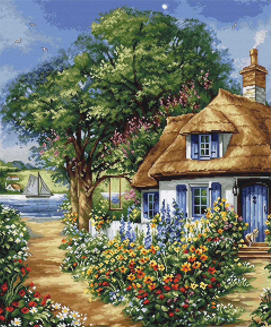 Summer landscape Counted Cross-Stitch Kit by Luca-S BU5000L