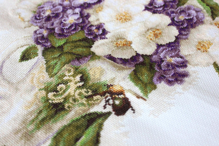 Vase with Jasmine Counted Cross-Stitch Kit by Luca-S B512l