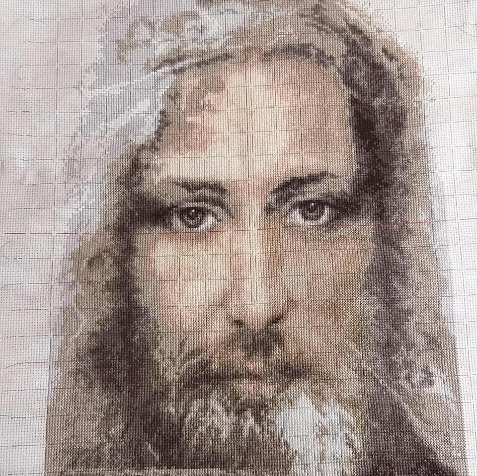 Cross-stitch kit M-202C "Sacred relic of Christians - Turin Shroud - truthful image of Our Lord Jesus Christ"