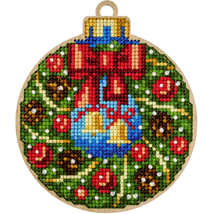 Cross-stitch kit on wood FLW-003