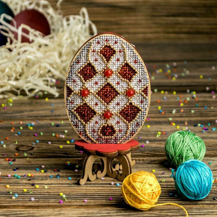 Cross-stitch kit on wood FLW-038