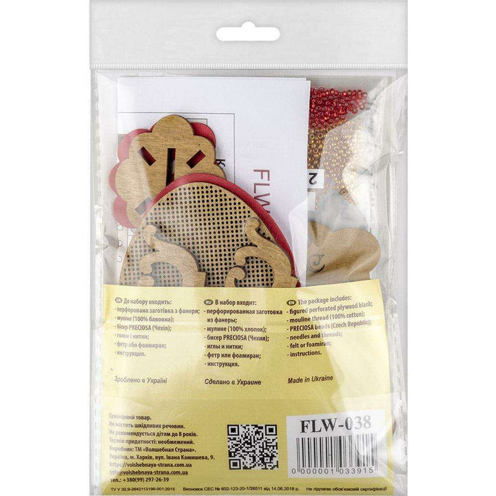 Cross-stitch kit on wood FLW-038