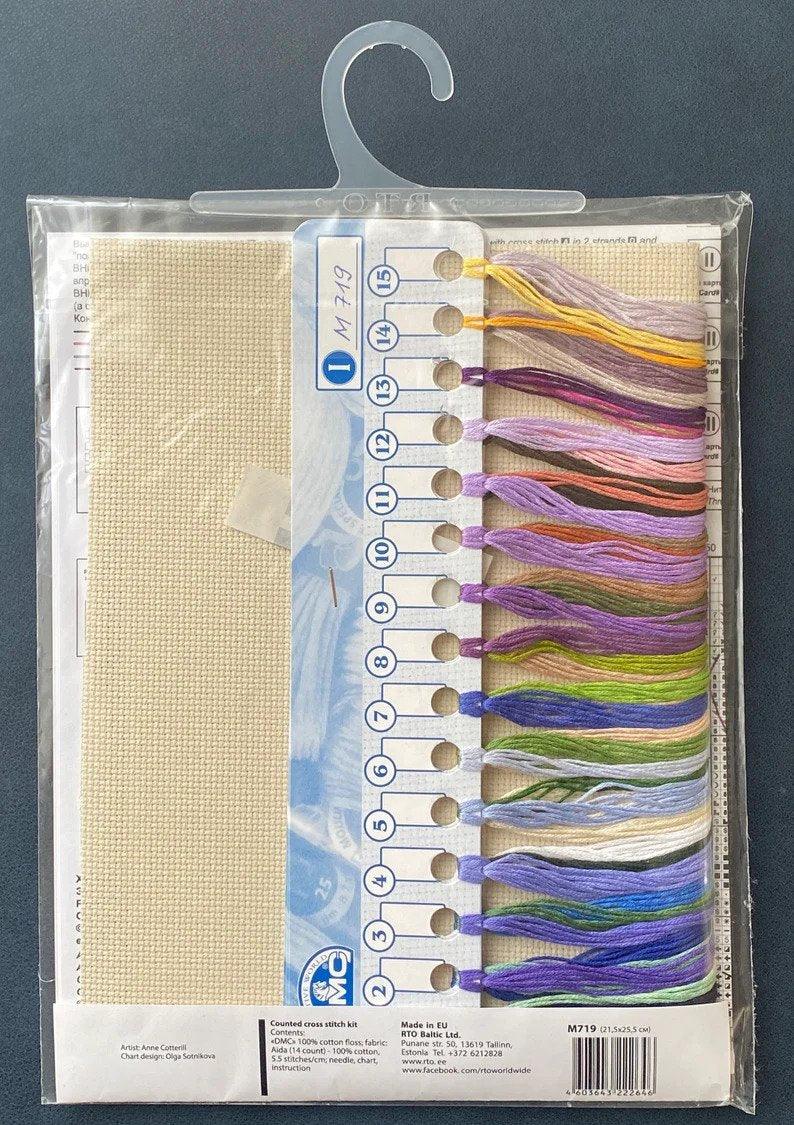 Cross-stitch Kit "Pansies in torquay pottery" M719