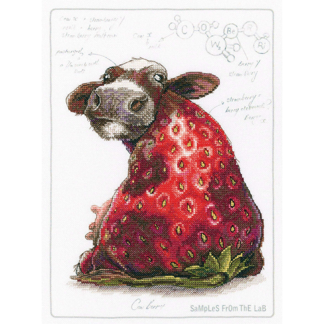 Cross-stitch Kit with printed background "Cow Berry" M70041