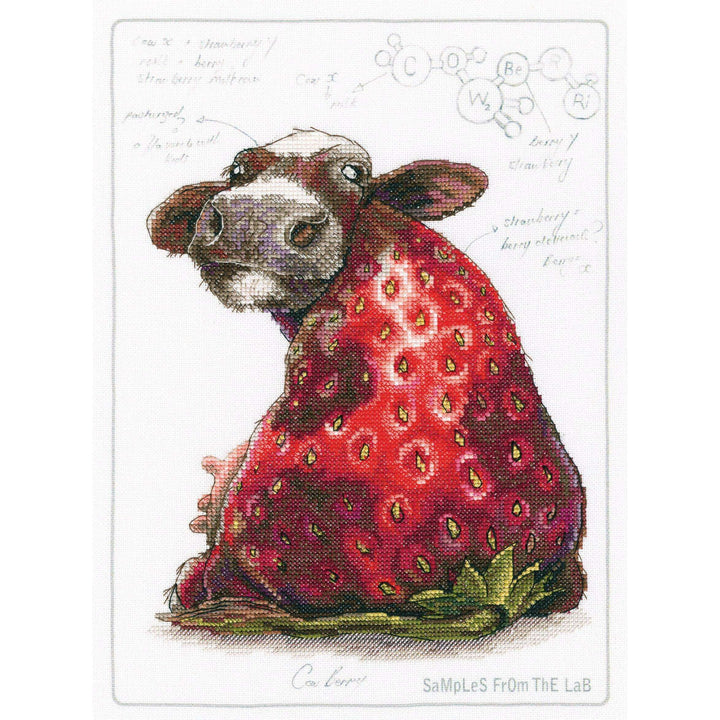 Cross-stitch Kit with printed background "Cow Berry" M70041