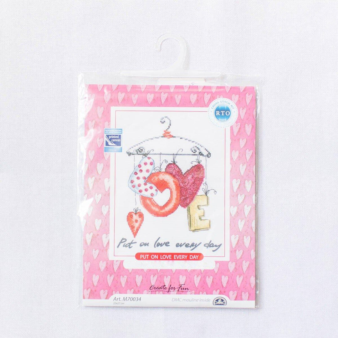Cross-stitch Kit with printed background "Put on love every day" M70034