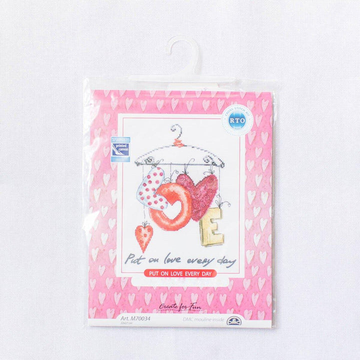 Cross-stitch Kit with printed background "Put on love every day" M70034