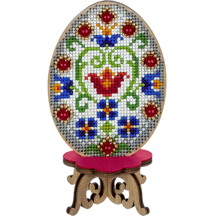 Cross-stitch kit on wood FLW-036