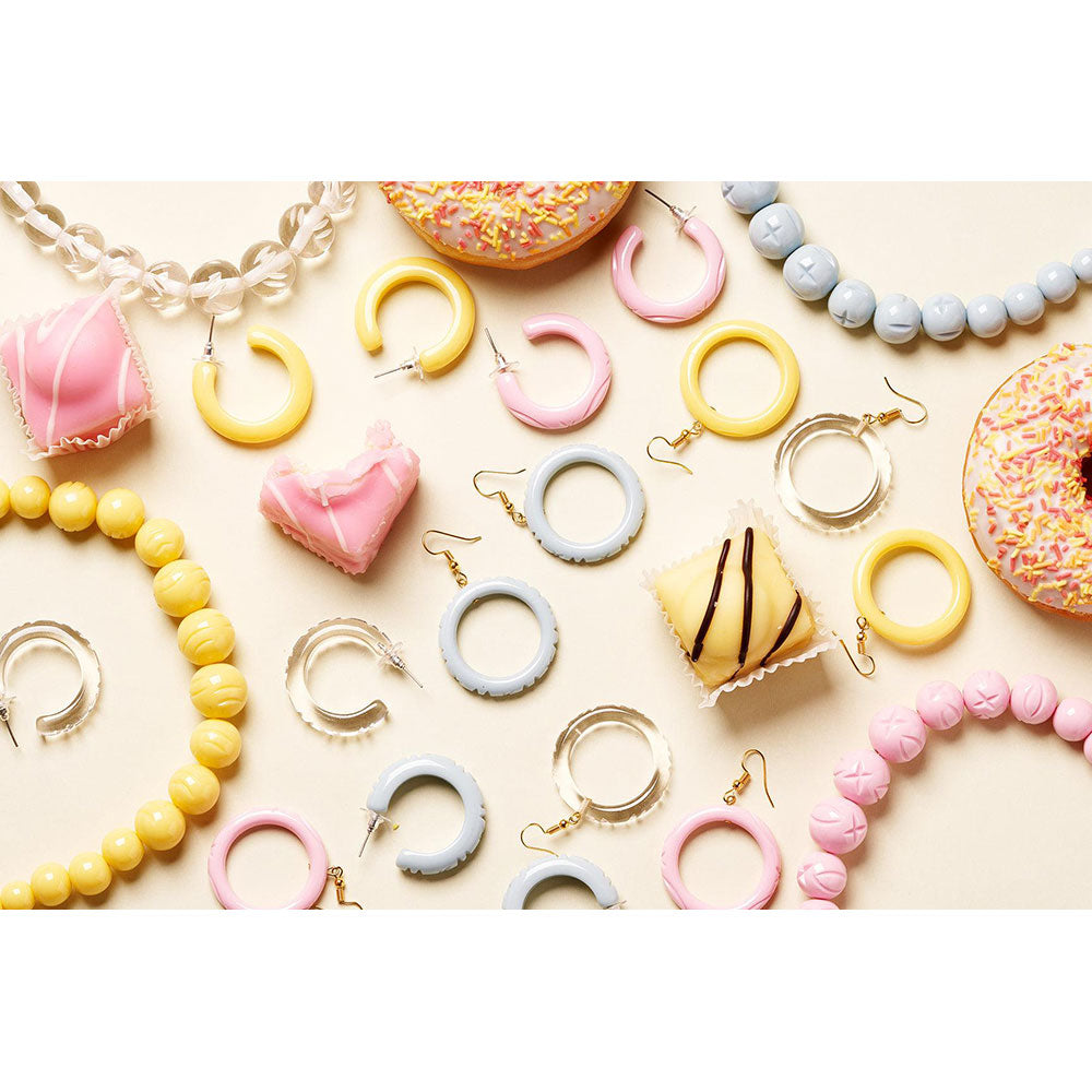 Crystal Heavy Carve Drop Hoop Earrings by Splendette image 2