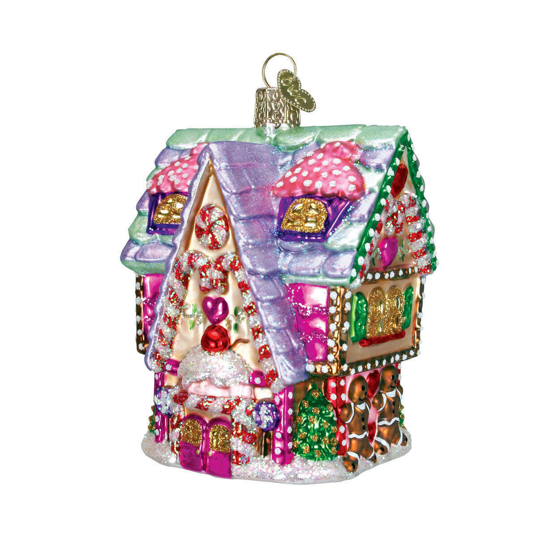 Old World Christmas Cupcake Cottage Blown Glass Ornament