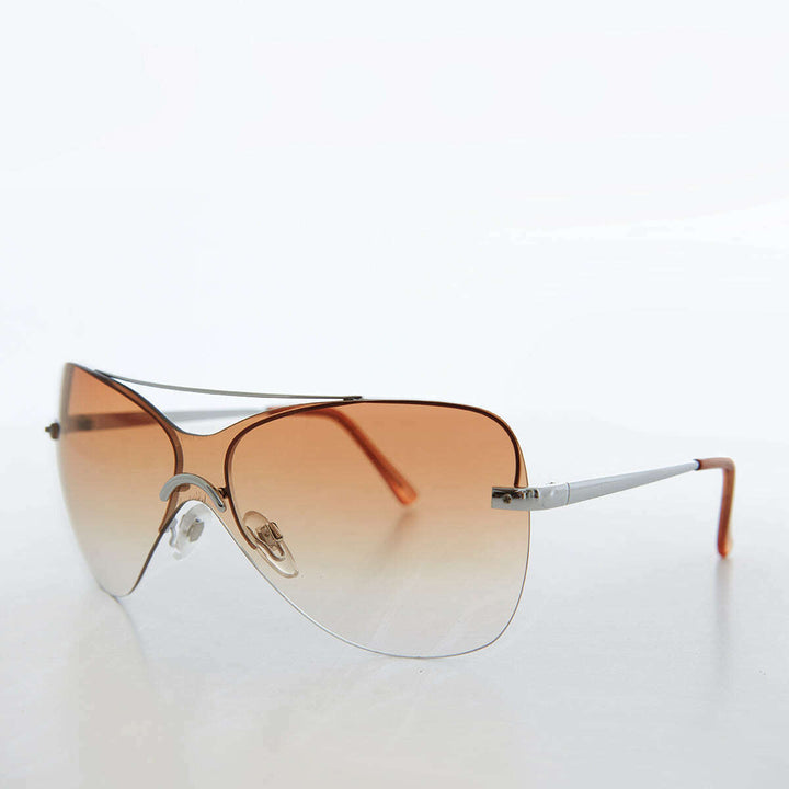 Curved Mono Lens Vintage Sunglasses - Pilar