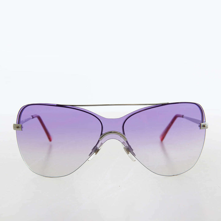 Curved Mono Lens Vintage Sunglasses - Pilar