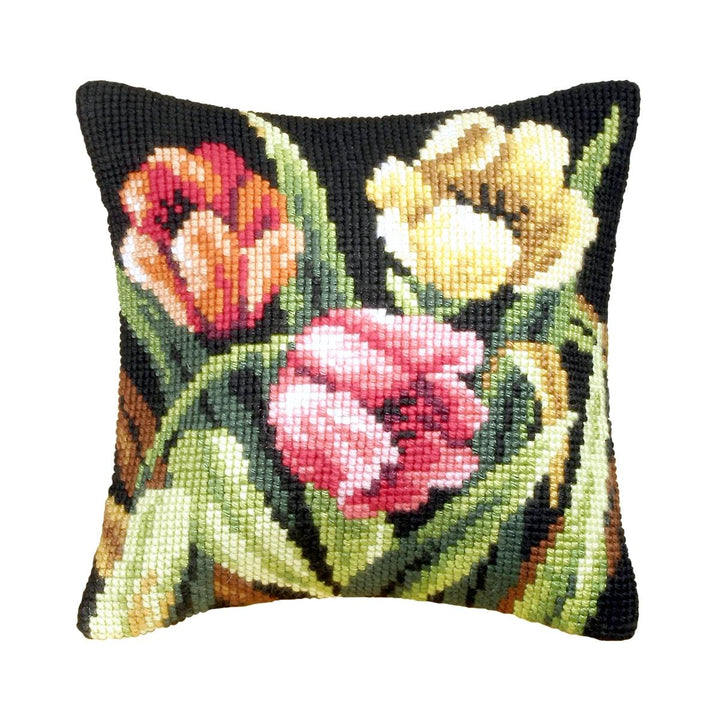 Cushion cross stitch kit  "Tumbling tulips" 9077