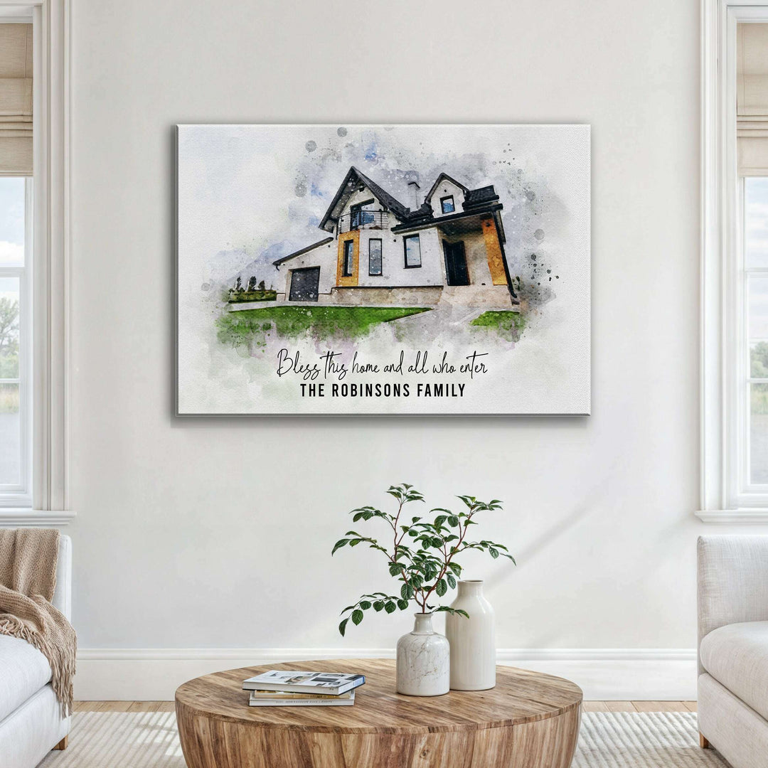 Custom House Watercolor Portrait