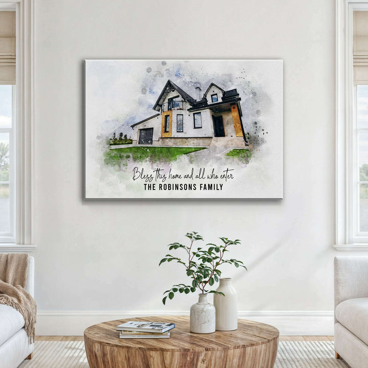 Custom House Watercolor Portrait