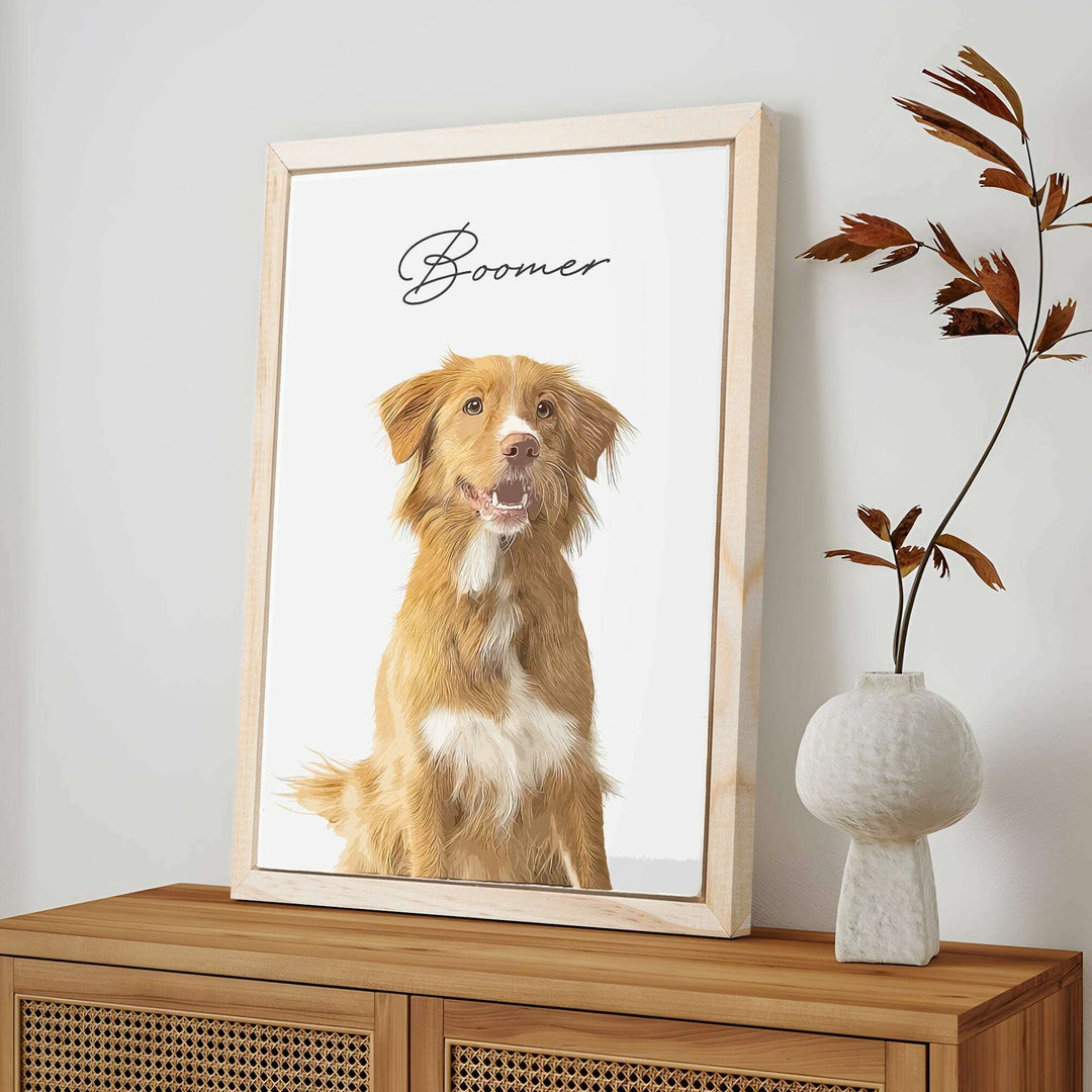 Custom Pet Memorial Portrait Watercolor Sign