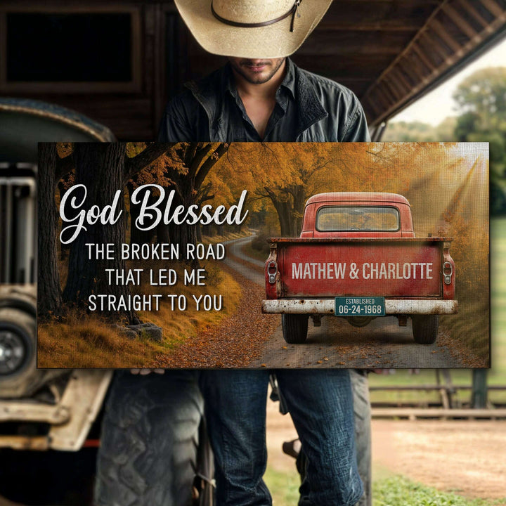Custom Vintage Truck Couple Sign II